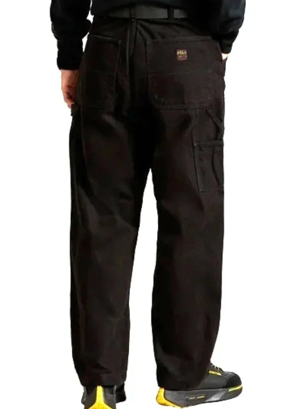 Polo Ralph Lauren Men Size 34 x 34 Jeans Black Double Knee Carpenter Relaxed Fit